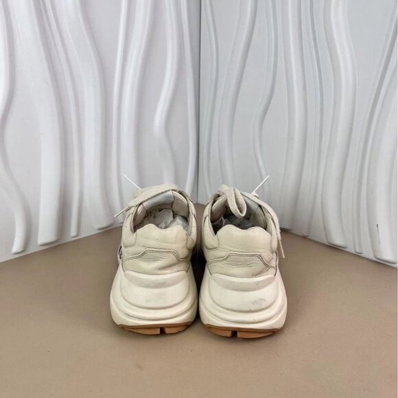 Gucci X Disney Womens Rhyton Sneakers Mickey Mouse Print Low Top Cream Size 35.5